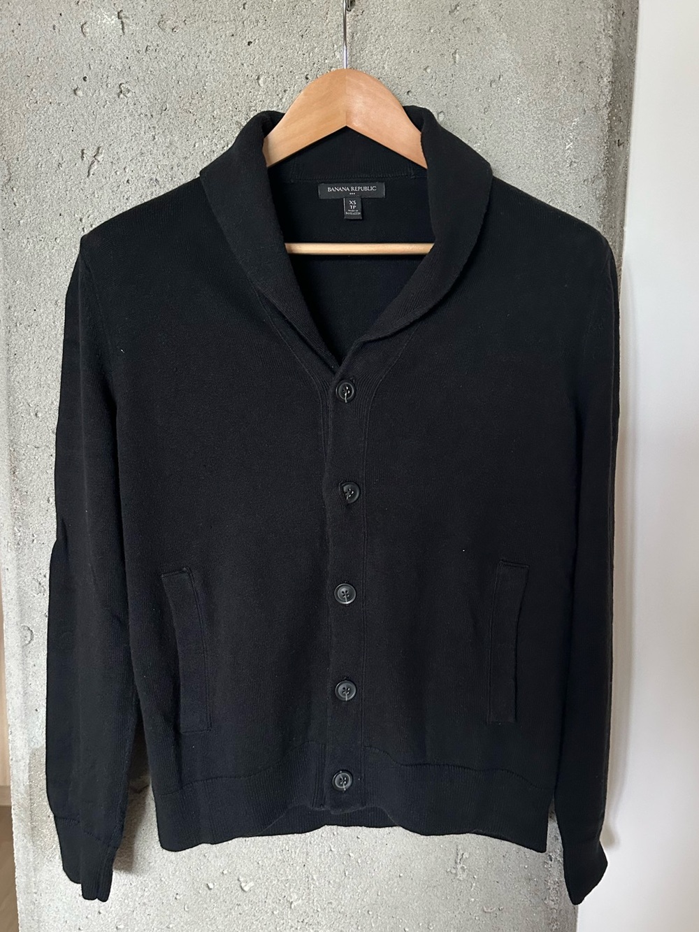 Banana Republic Factory Black Shawl-Collar Cardigan XS
